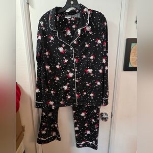 Peanuts Black Pajama Set with Red and White Snoopy Print